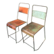 Paire chaises métal