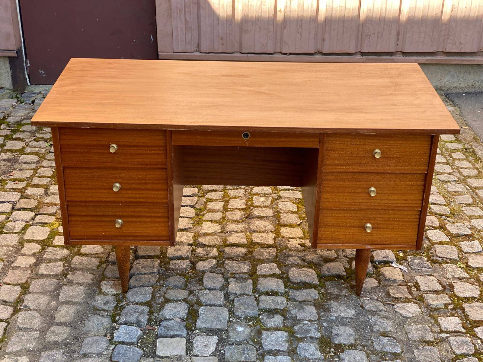 Scandinavian wooden desk from the 50s/60s, 140cm