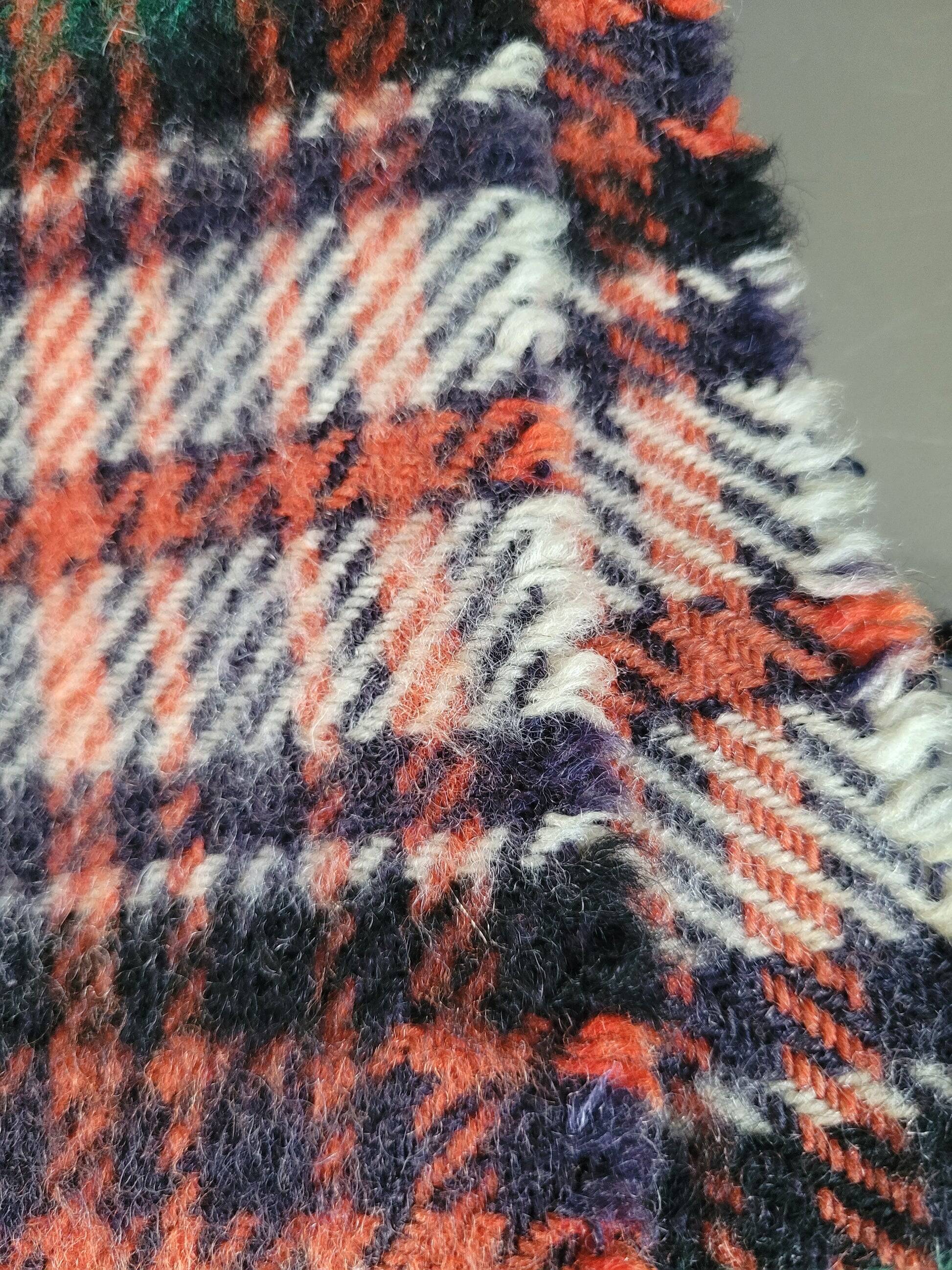 Jaeger tartan pattern blanket, 100% wool - 117x87 - Ref 855