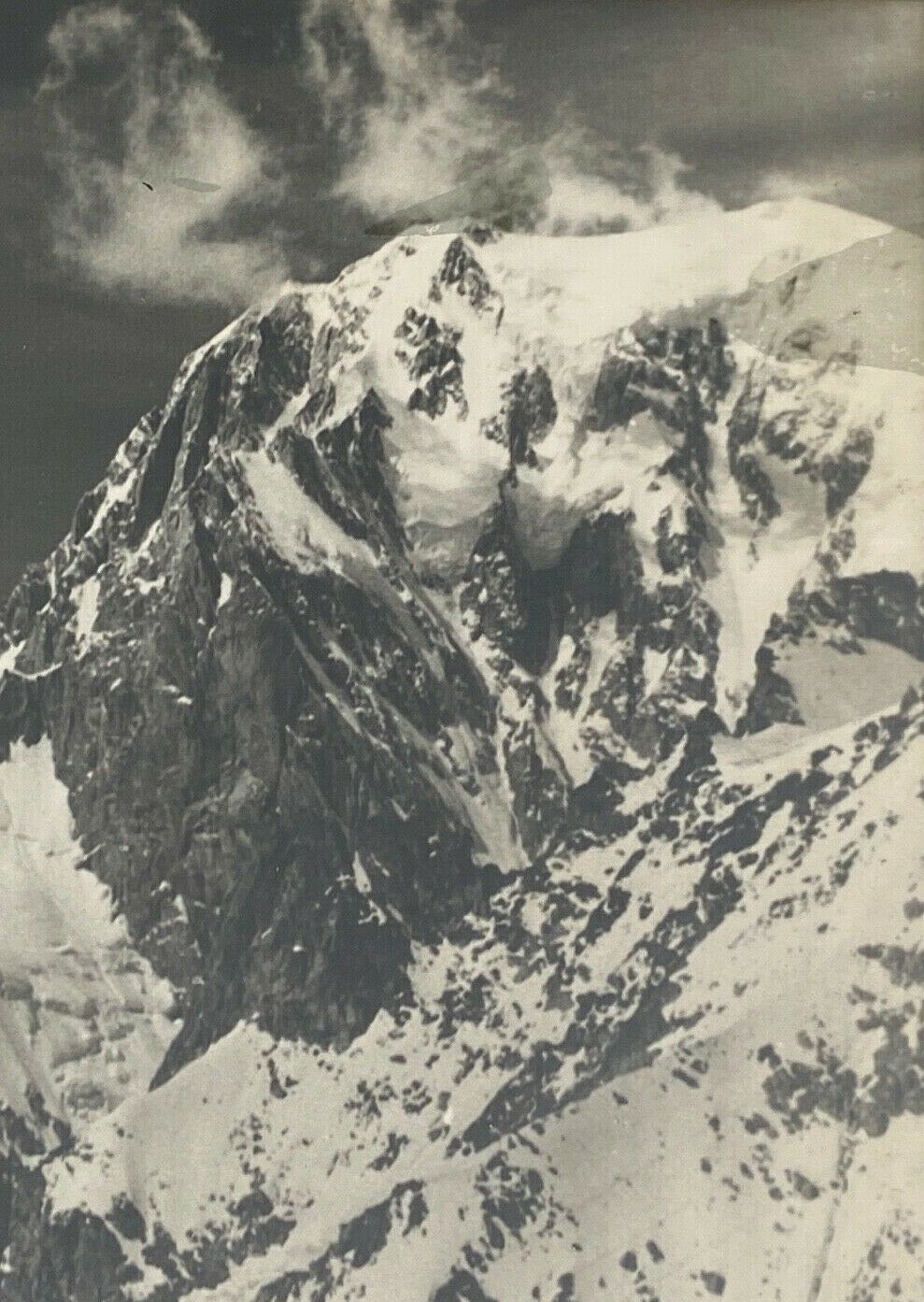 Old artistic photo in black and white Mountain Golden frame