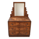 Commode-coiffeuse Art Déco en ronce de noyer et miroir psyché basculant