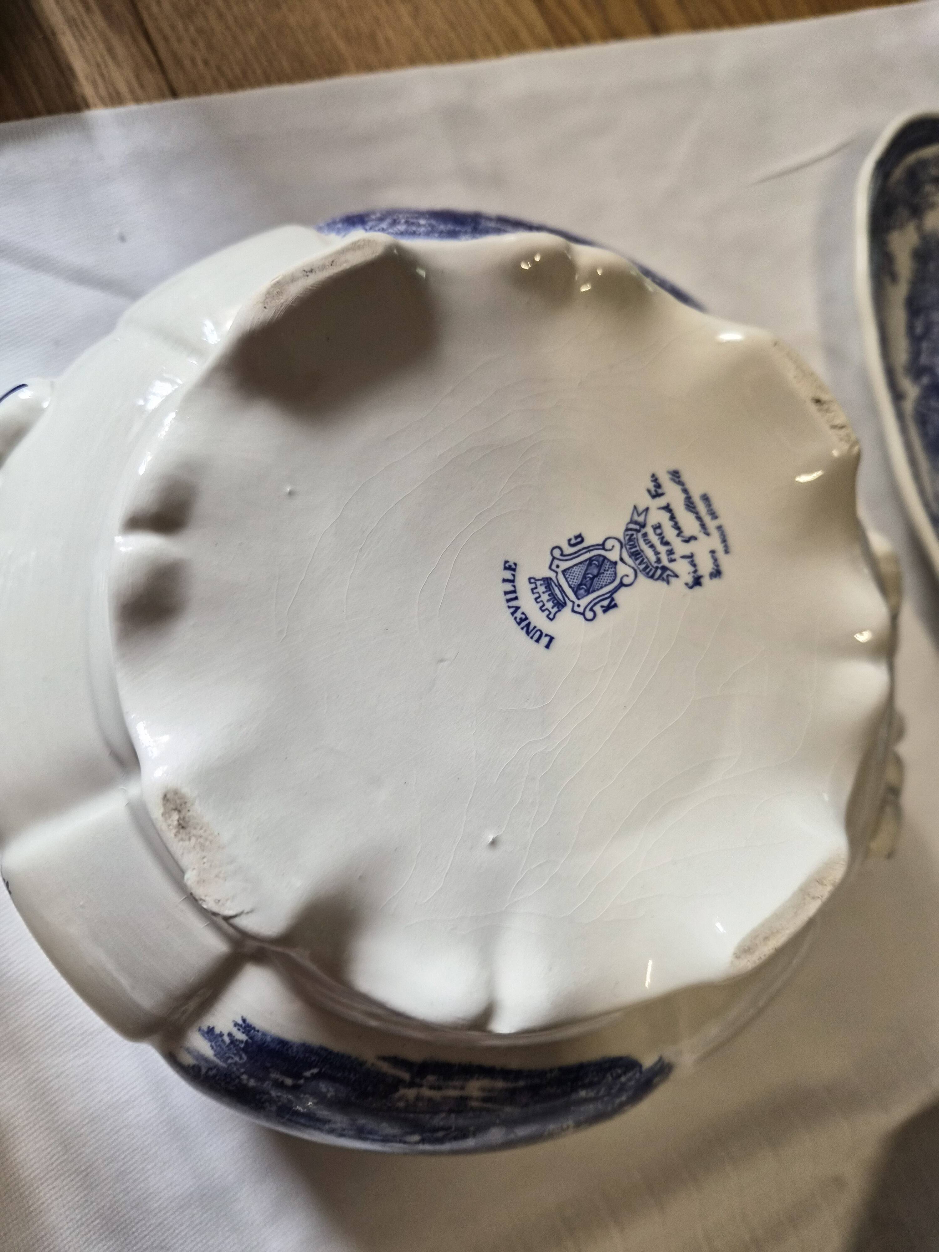 Complete table service The Cottage Lunéville 41 pieces blue decoration