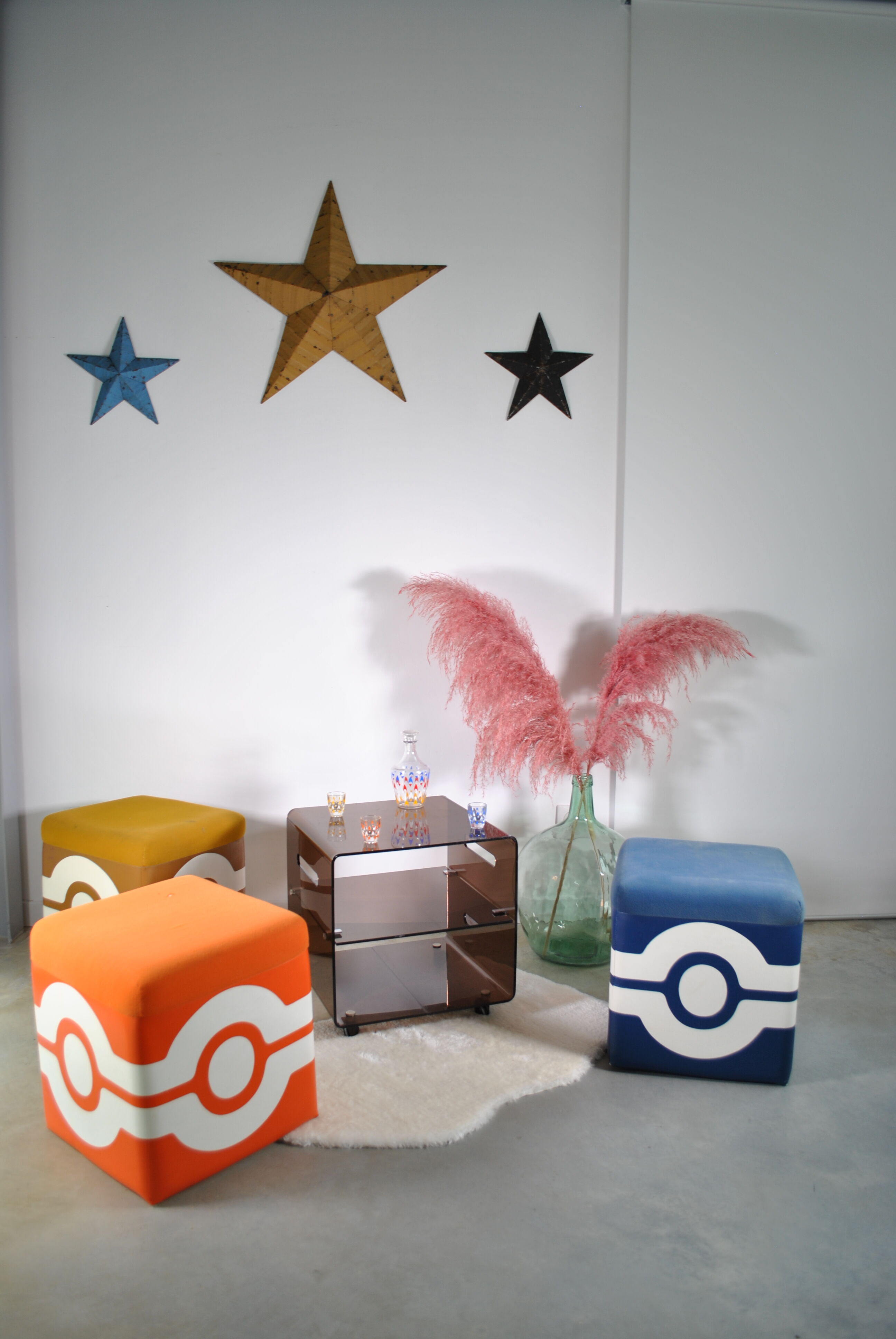 Poufs vintage année 80