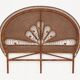 Large vintage headboard in woven rattan fan / Peacock 180cm