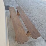 Pair of antique rustic farmhouse benches