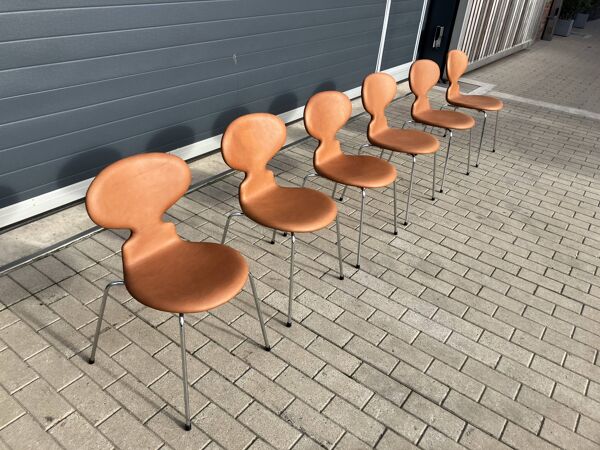 Fritz hansen ant (mier) chairs in cognac leder nieuw!!