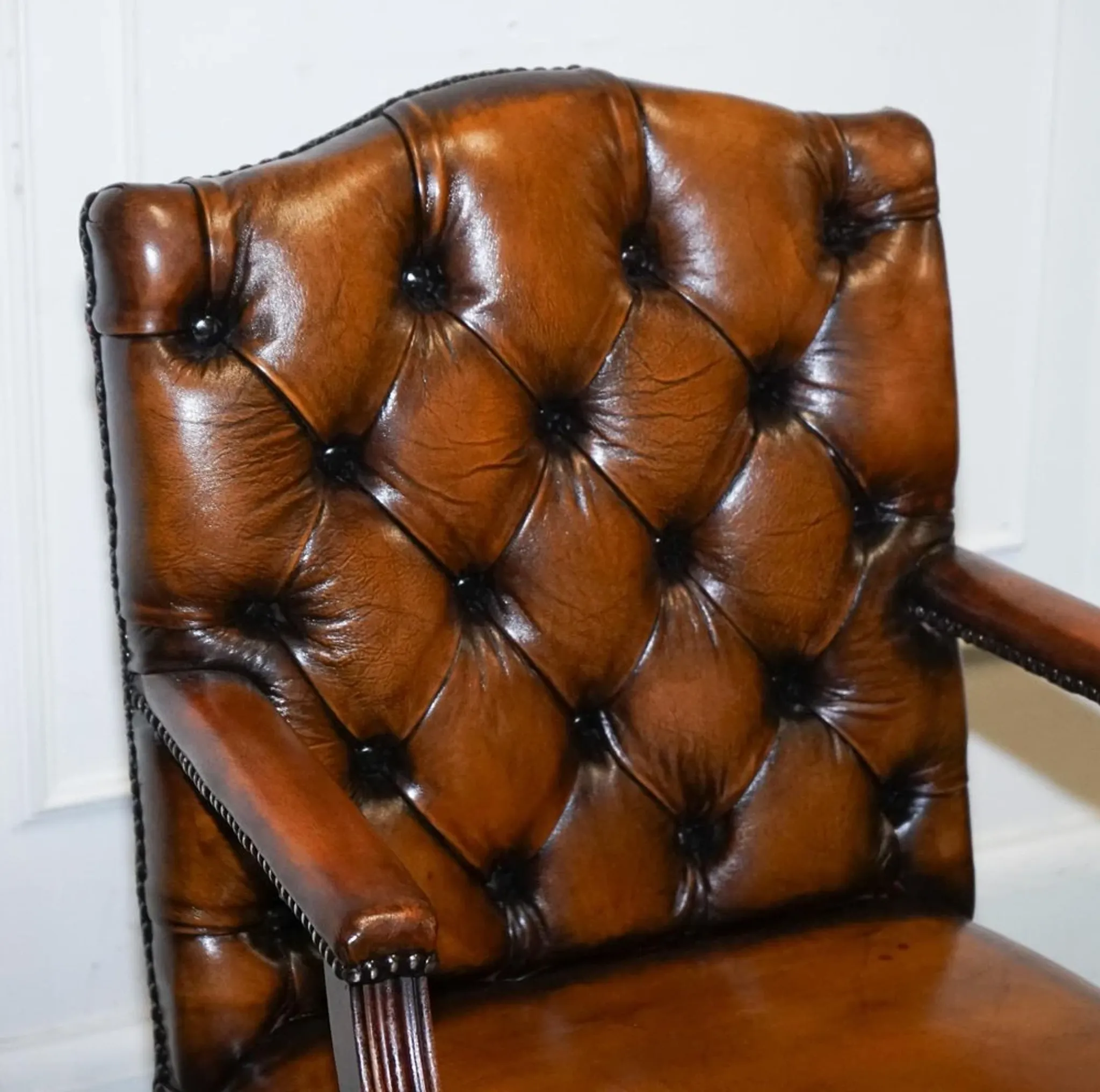 Chesterfield Director's Chair in Brown Cigar Leather