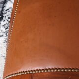 Chaise en acajou et cuir de style Consulat-Empire