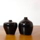 Laslo for Mikasa, two small black vases from the 80s.