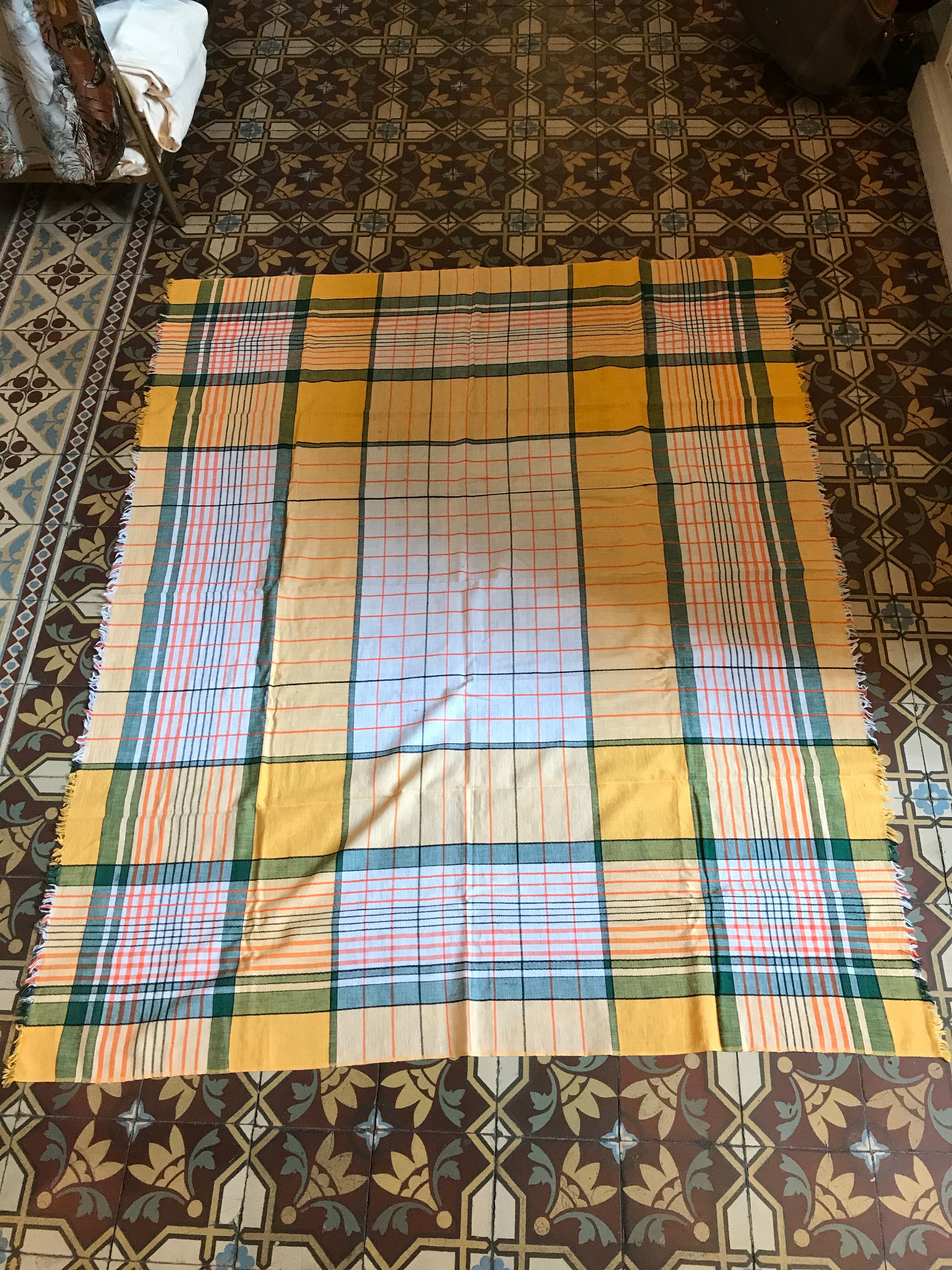 Checkered tablecloth