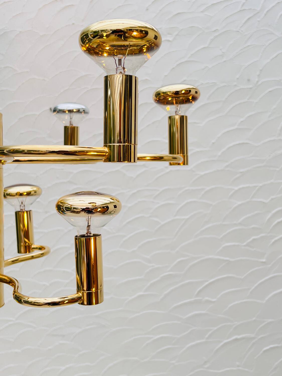 Massive brass chandelier