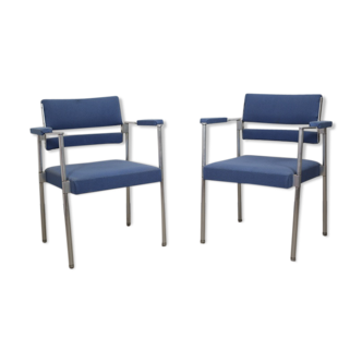 Aluminium 1970s armchairs