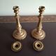 Pair of large candlesticks in gilded brass, 19th century.