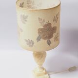 Alabaster lamp and herbarium lampshade