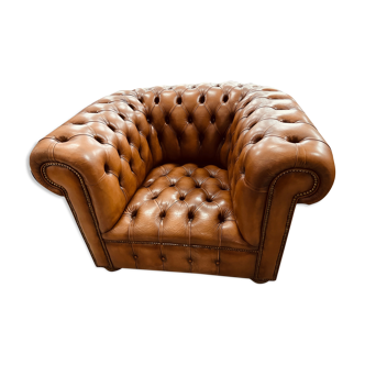 Fauteuil chesterfield en cuir une place xl