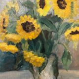 Painting on wood panel: still life