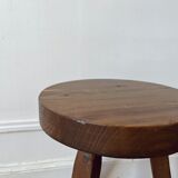 Brutalist wooden stool