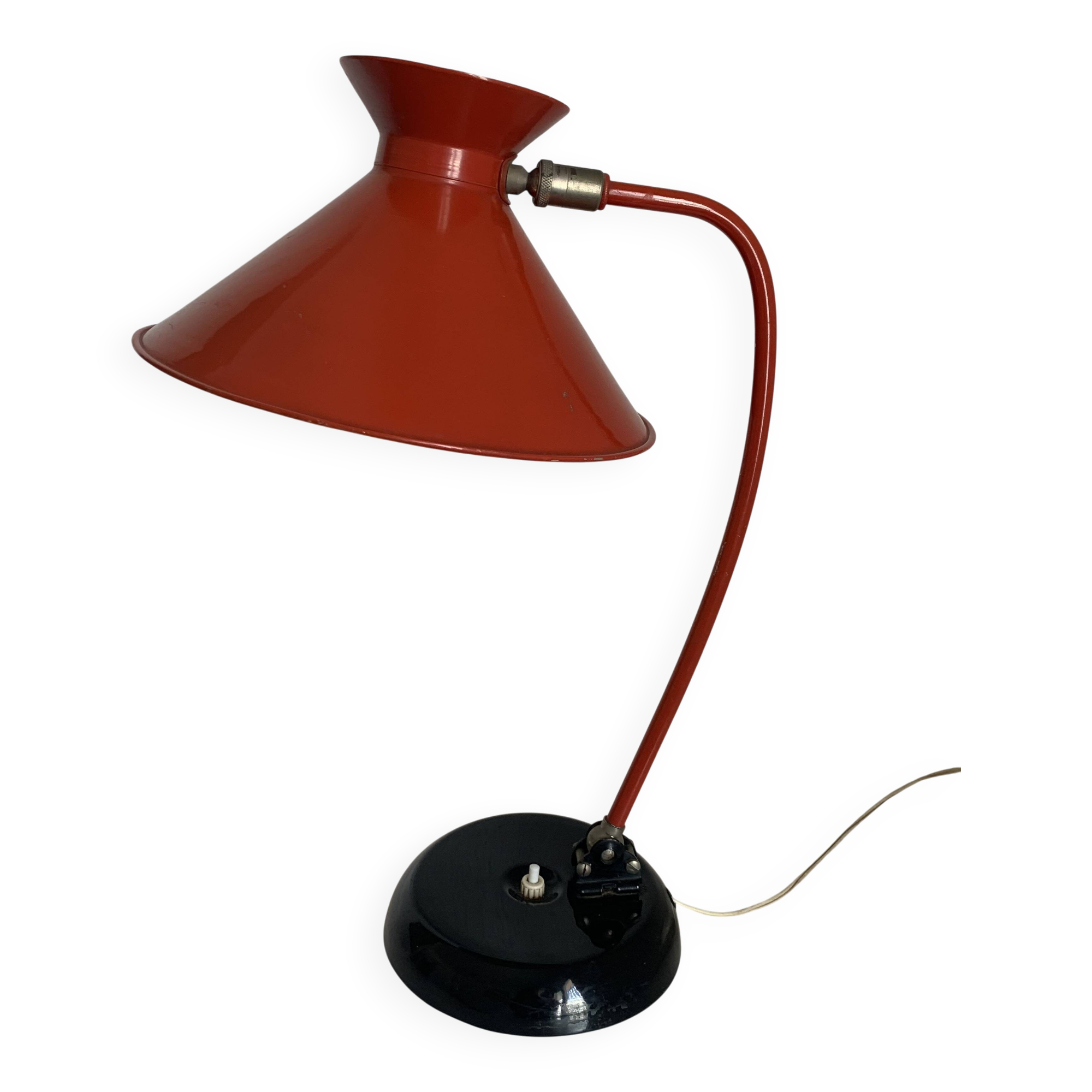 Vintage 1960s cardinal red diabolo desk lamp - 45 cm