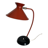 Lampe vintage 1960 bureau diabolo rouge cardinal - 45 cm