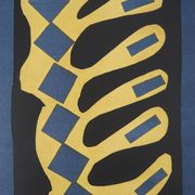 Henri matisse: cut-out on blue background - signed lithograph