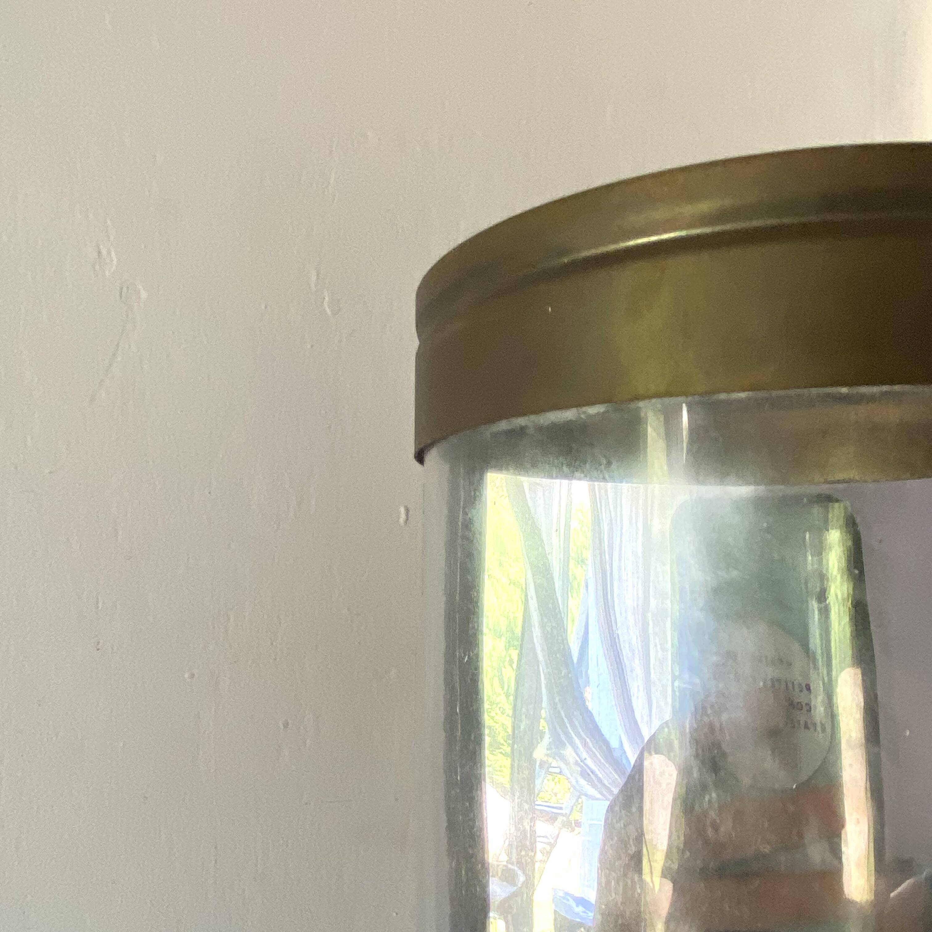 Brass and mirror lantern wall light