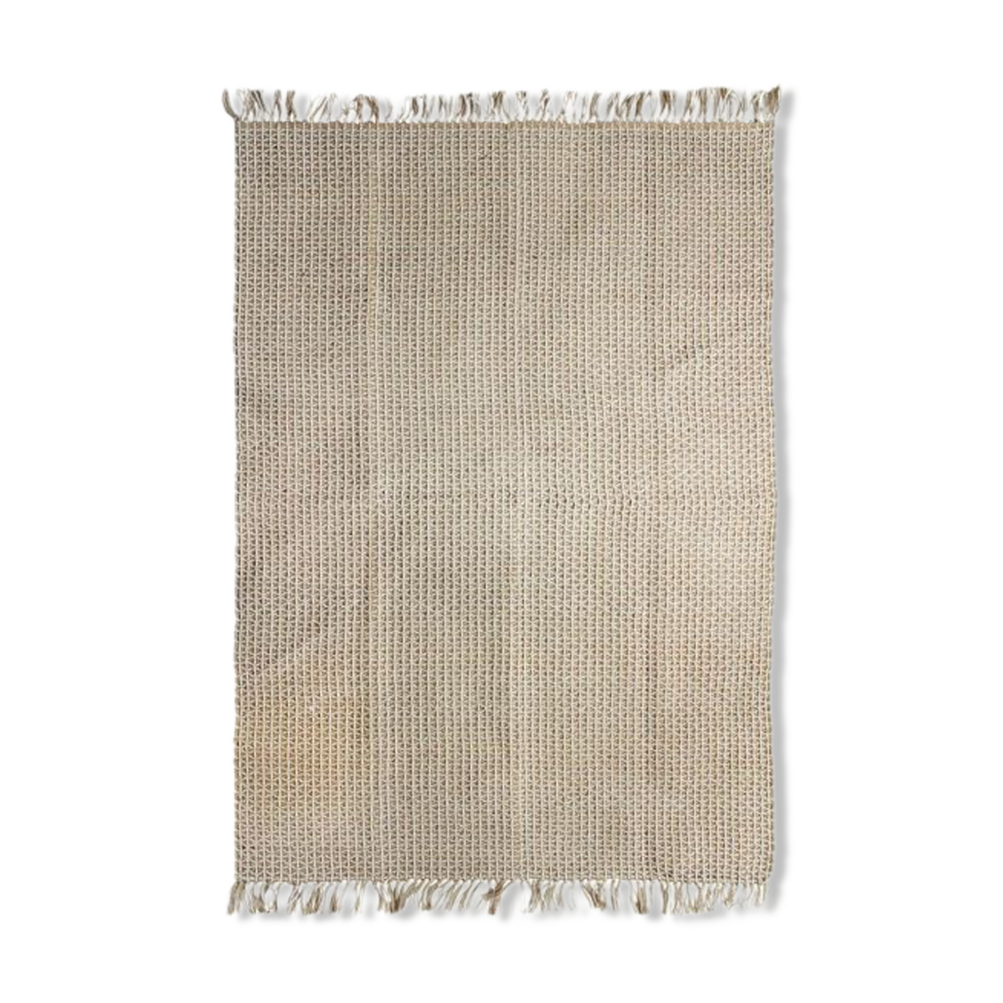 Beige jute and cotton rug 120 x 170 cm