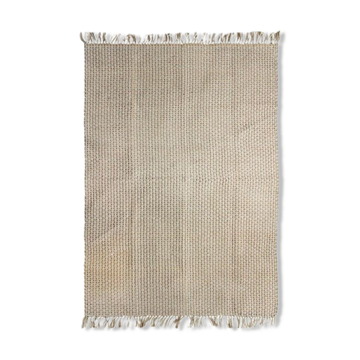 Beige jute and cotton rug 120 x 170 cm