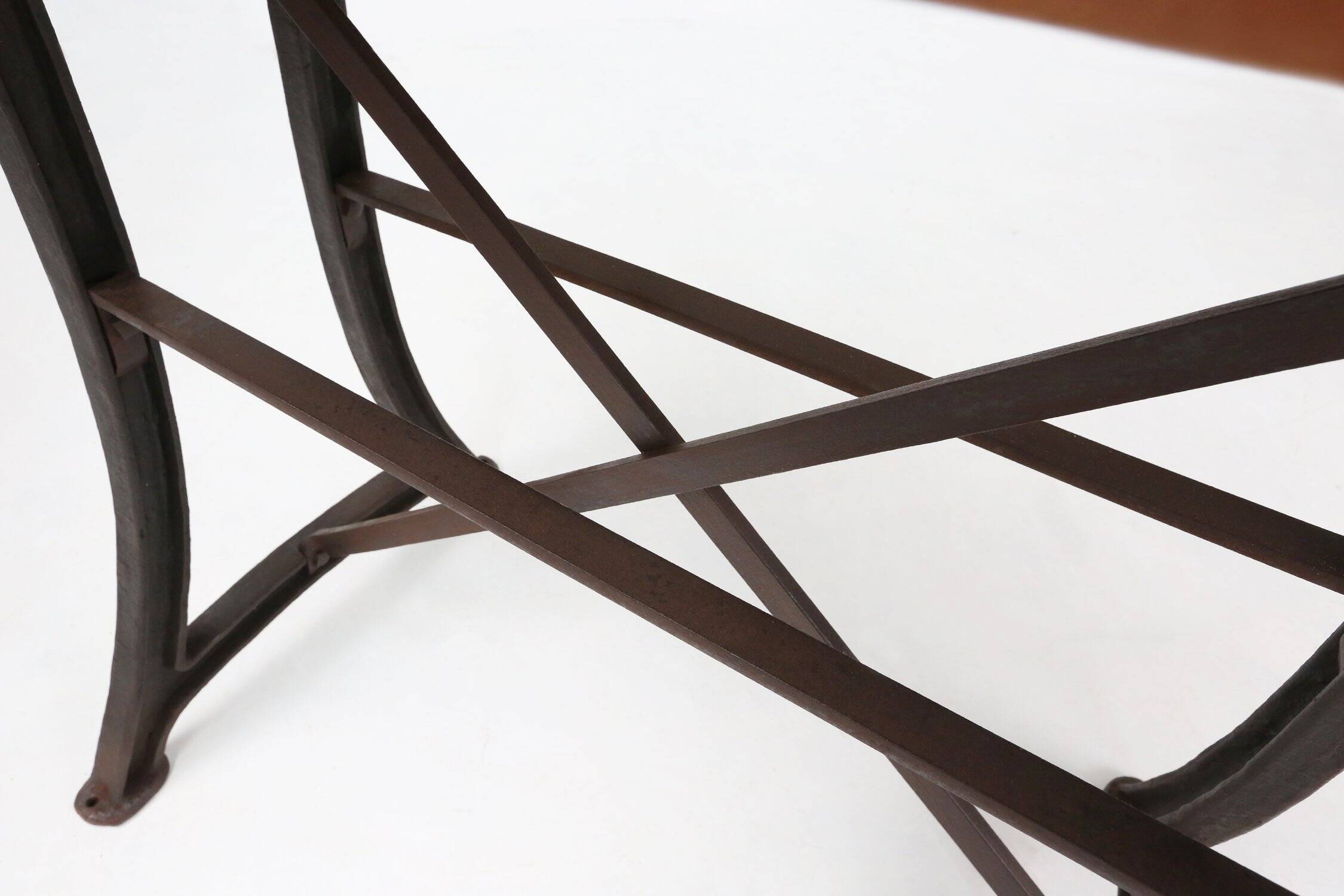 Industrial Bar/Bistro Table with Cast Iron Legs and Wooden Top, Belgium 192