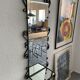 Miroir d’entrée vintage fer forgé avec tablette 38x105cm