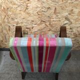 Ancien fauteuil bois accoudoirs courbés