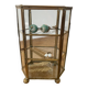 Petite vitrine vintage en verre et laiton