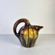Vallauris pitcher vintage brown yellow squash