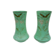 Pair of green opaline vases
