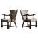 Vintage Danish Art Deco Pair of Armchairs in Solid Oak - 1940s
