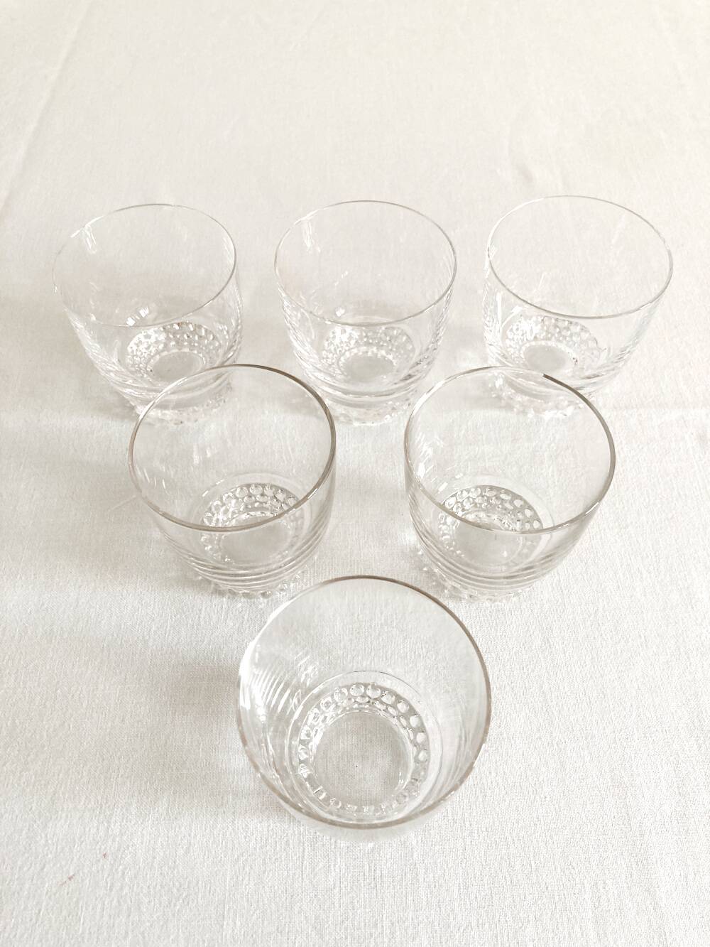 6 verres à vin rouge en cristal, années 1950