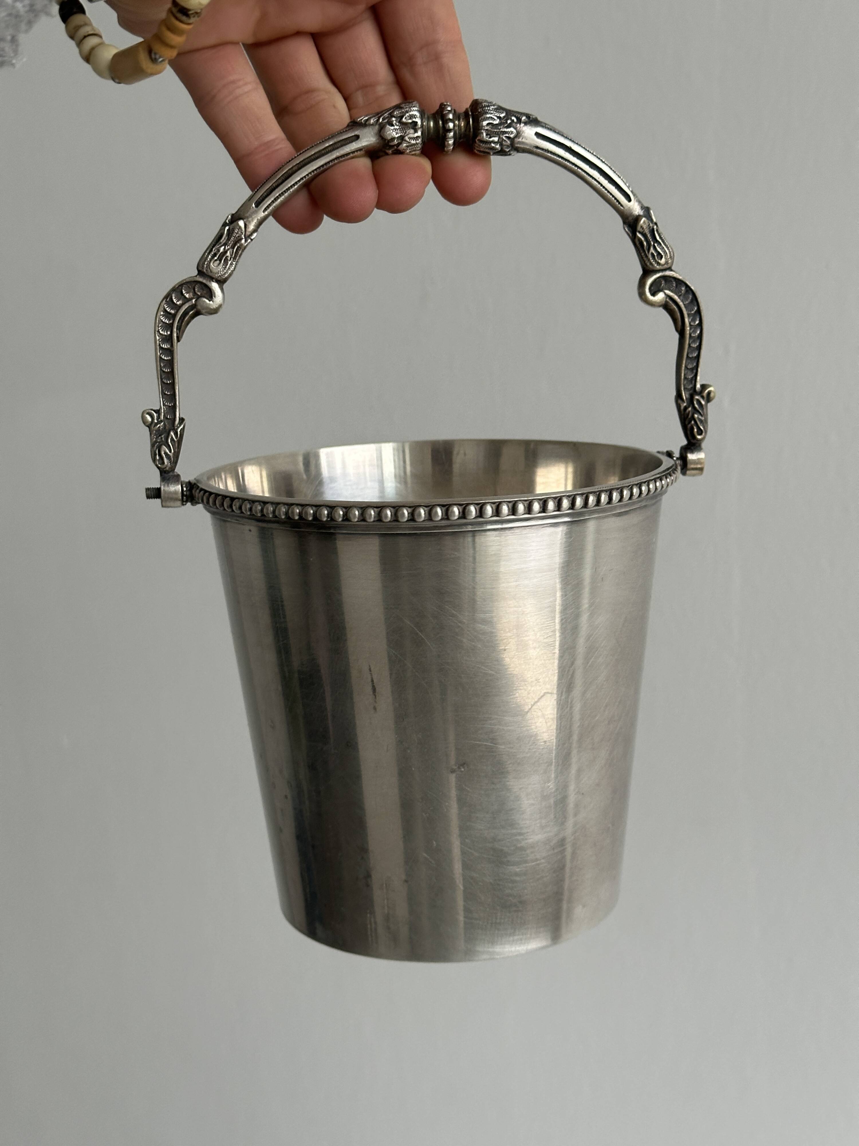 small silver-plated ice bucket