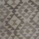 Tapis Kilim kaki-brun, laine afghane tissée à plat, tapis tribal géométrique fait main