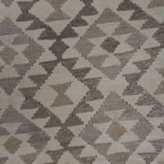Khaki Brown Kilim Rug, Afghan Wool Flatweave, Handmade Geometric Tribal Rug