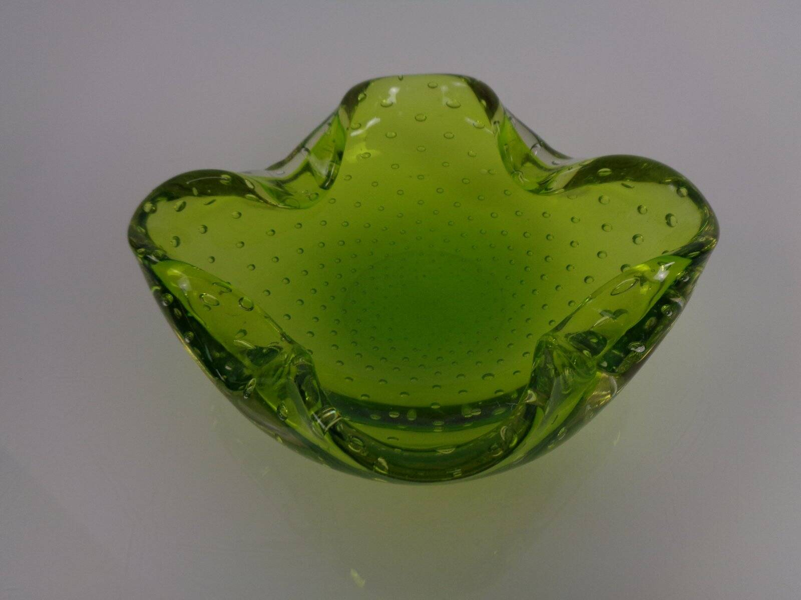 Green Sommerso Murano Glass Ashtray, Italy, 1960s