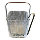 Hoya glacier glass ice bucket with tongs