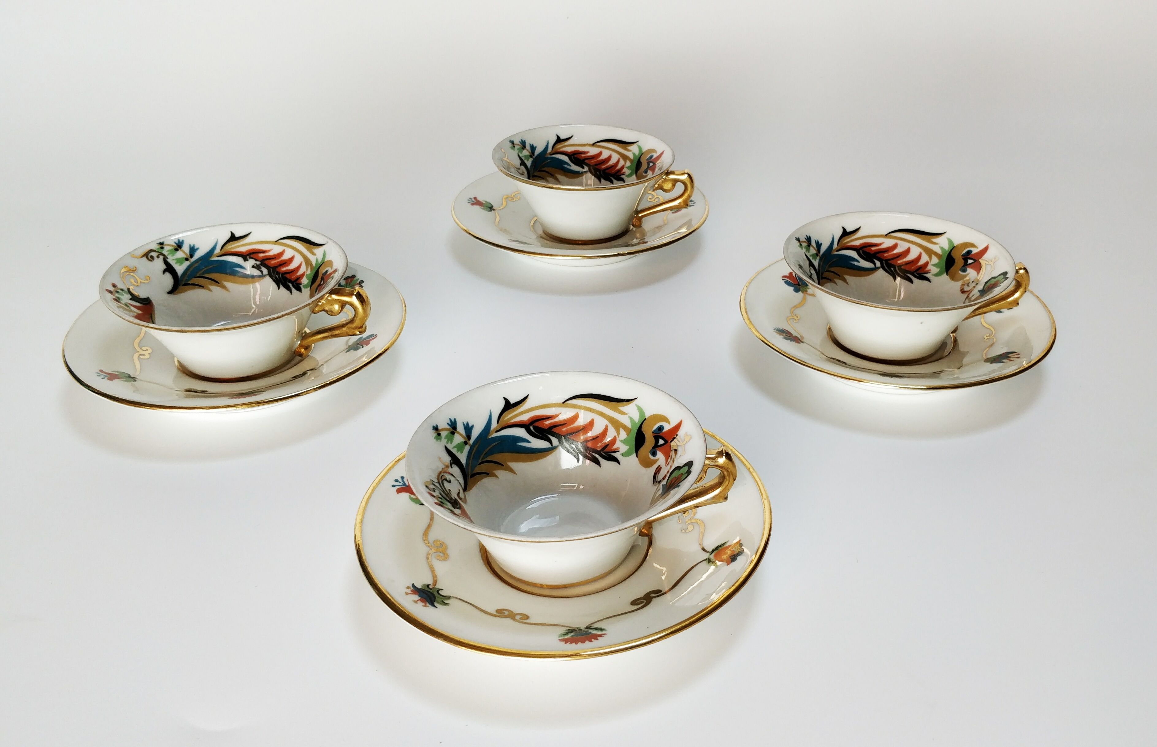 Art Deco Snake Porcelain Coffee Cups