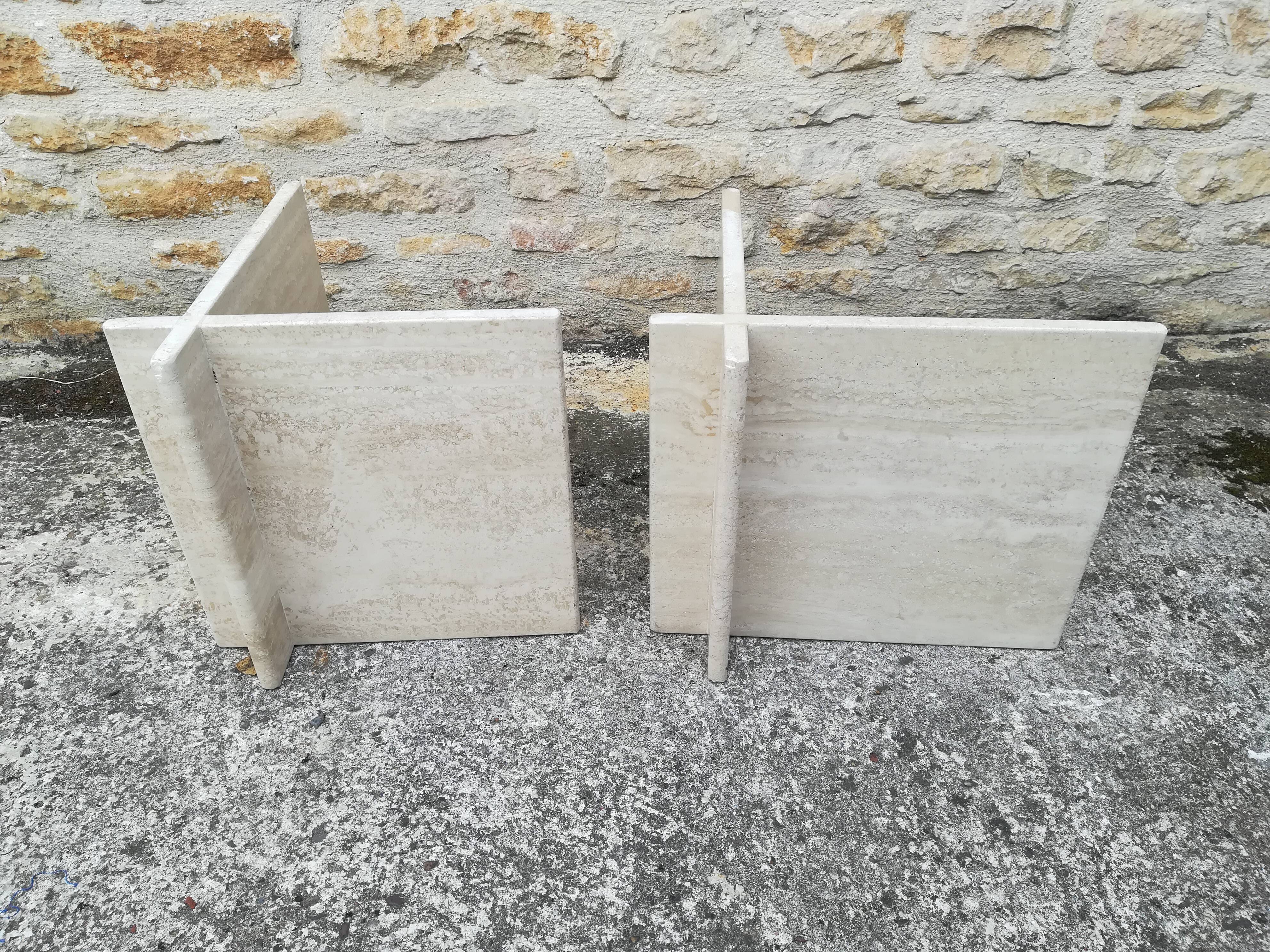 Travertine coffee table