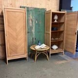 Armoire vintage en chêne naturel