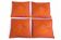 Set of 4 embroidered cushions in coral and pink – 44x44 cm – identical on both sides.