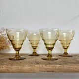 4 Art Deco wine glasses