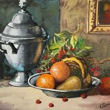 Very beautiful still anonymous gouache first half of the 20th century