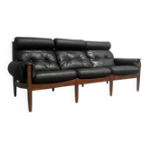 Leather lounge sofa by Eric Merthen for Ire Möbel AB, 1960s
