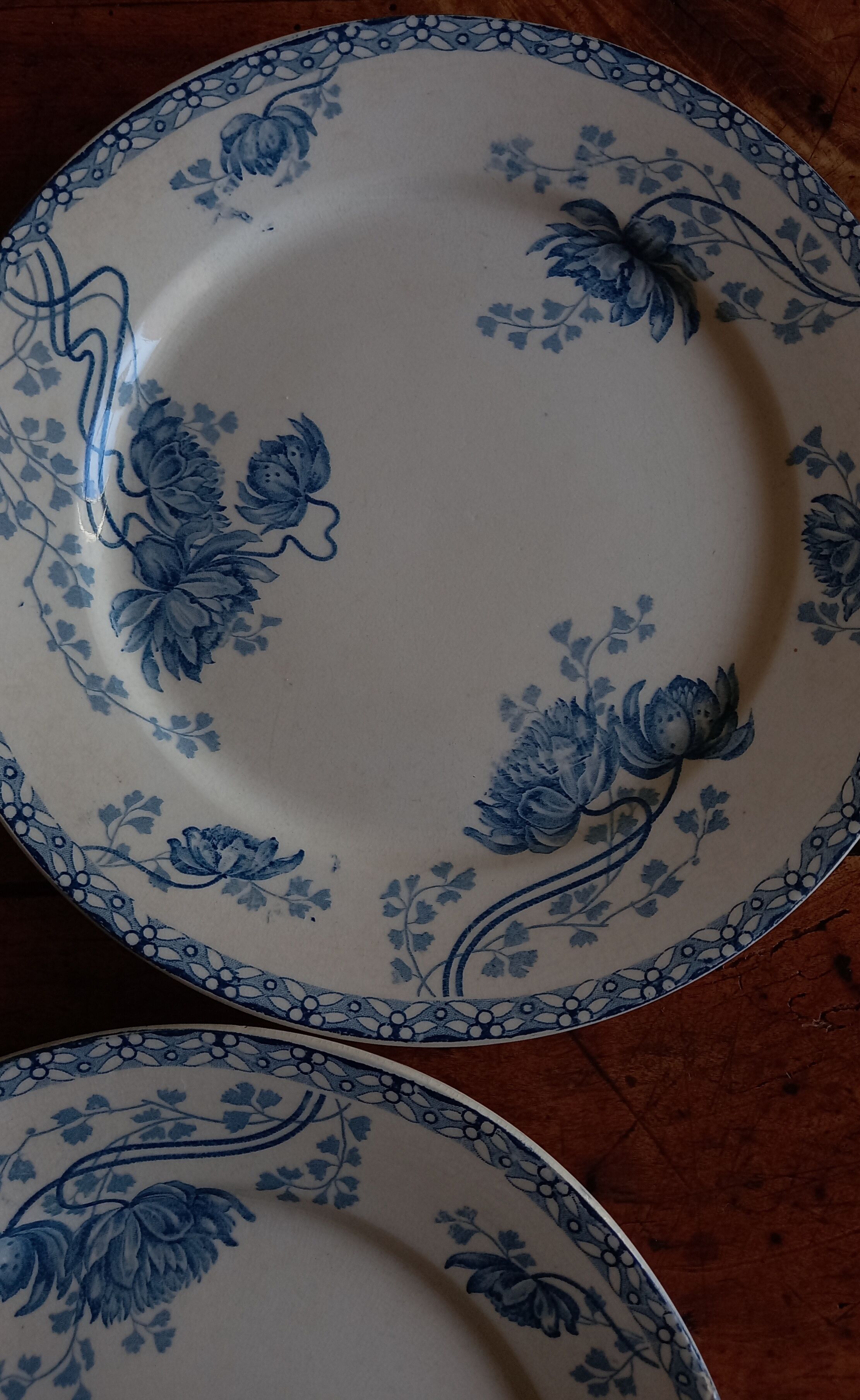 6 flat plates Sarreguemines Utzschneider & Cie model Royat