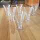 6 verres à pied en verre gravé