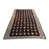 Ancien kilim Oushak anatolien noir